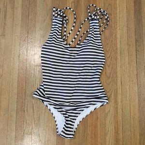 Cupsay Black and White Stripes One Piece